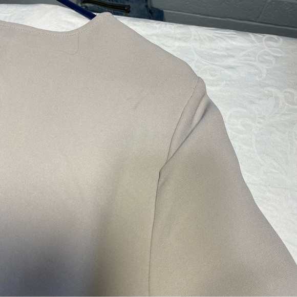 Fitted Dressy Blouse Flare Peplum Style Racing Stripe V Neck Longsleeve Medium - Picture 8 of 14